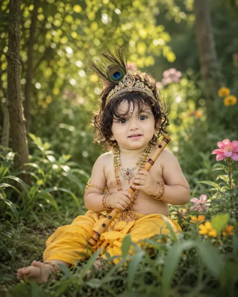 Baby Krishna AI Photo