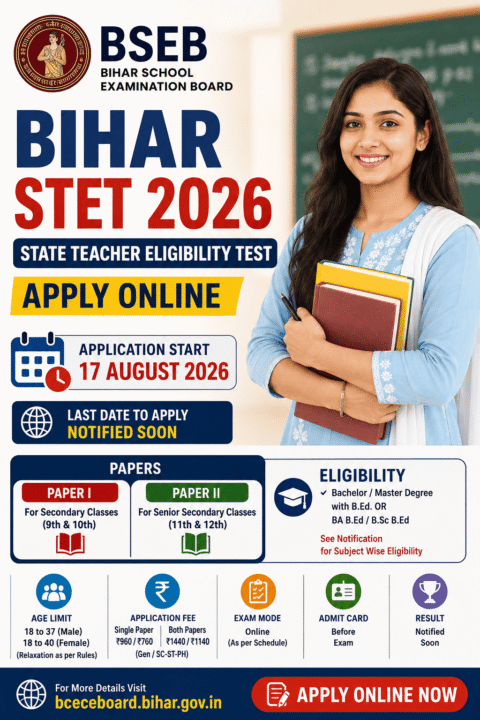 Bihar STET 2026 Apply Online